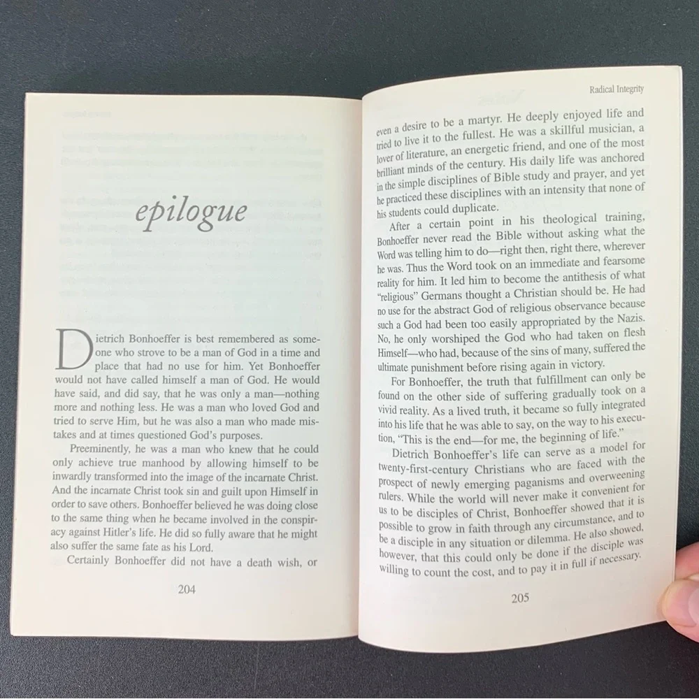 The Story of Dietrich Bonhoeffer: Radical Integrity by Michael Van Dyke. 2001.